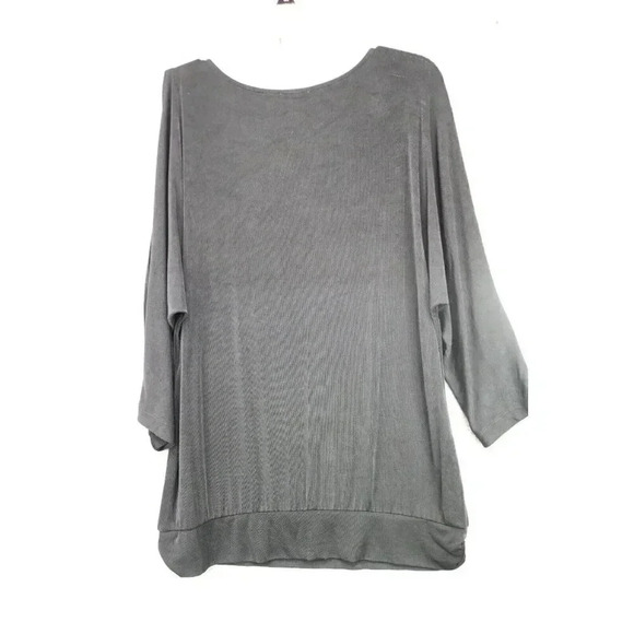 Chico's Travelers Liquid Knit Black Cold Shoulder Top-Size 2-Stretch - Picture 6 of 8